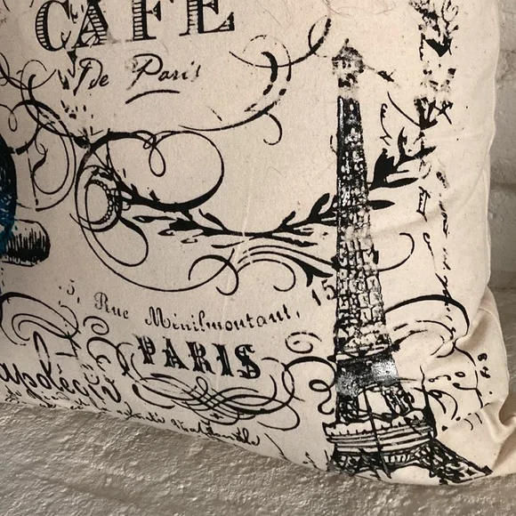 Pillow Cover Paris Eiffel Tower Design 18” x 18” - Picture 4 of 5